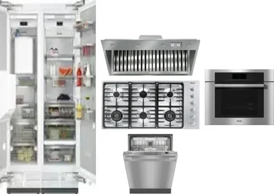 6 Piece Package Includes Refrigerator, Freezer, Cooktop, Wall Oven, Hood And Dishwasher