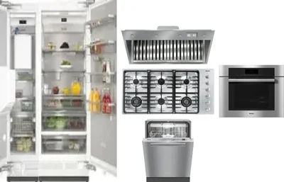 6 Piece Package Includes Refrigerator, Freezer, Cooktop, Wall Oven, Hood And Dishwasher