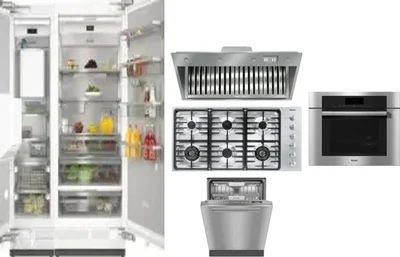 6 Piece Package Includes Refrigerator, Freezer, Cooktop, Wall Oven, Hood And Dishwasher