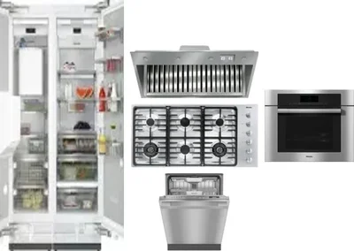6 Piece Package Includes Refrigerator, Freezer, Cooktop, Wall Oven, Hood And Dishwasher