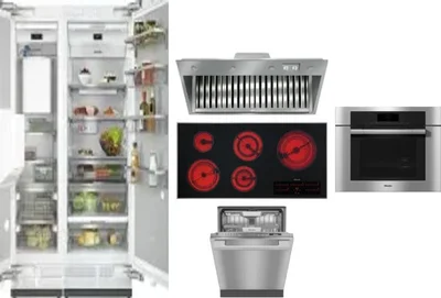 6 Piece Package Includes Refrigerator, Freezer, Cooktop, Wall Oven, Hood And Dishwasher