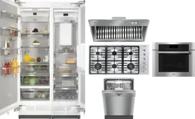 6 Piece Package Includes Refrigerator, Freezer, Cooktop, Wall Oven, Hood And Dishwasher