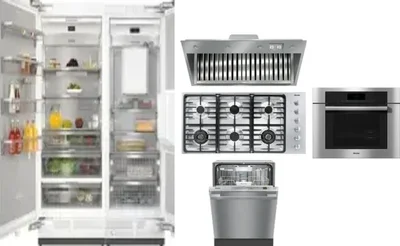 6 Piece Package Includes Refrigerator, Freezer, Cooktop, Wall Oven, Hood And Dishwasher