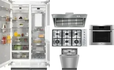 6 Piece Package Includes Refrigerator, Freezer, Cooktop, Wall Oven, Hood And Dishwasher