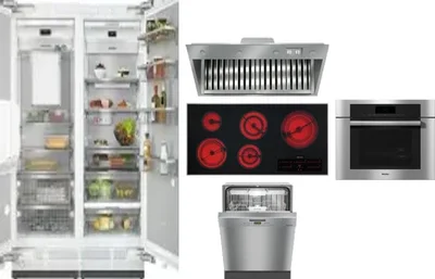 6 Piece Package Includes Refrigerator, Freezer, Cooktop, Wall Oven, Hood And Dishwasher