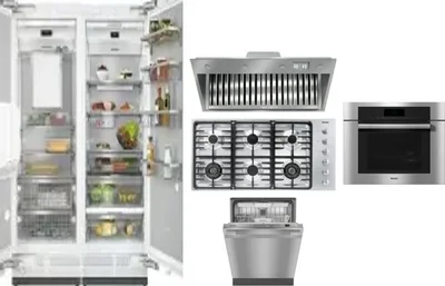 6 Piece Package Includes Refrigerator, Freezer, Cooktop, Wall Oven, Hood And Dishwasher