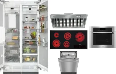 6 Piece Package Includes Refrigerator, Freezer, Cooktop, Wall Oven, Hood And Dishwasher