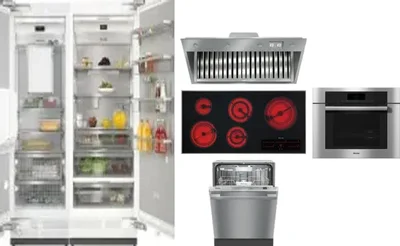 6 Piece Package Includes Refrigerator, Freezer, Cooktop, Wall Oven, Hood And Dishwasher