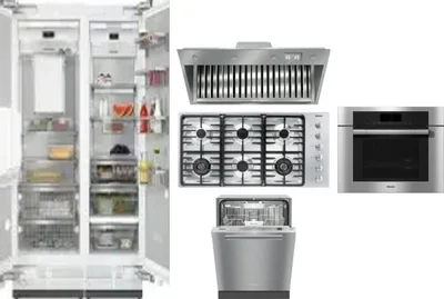 6 Piece Package Includes Refrigerator, Freezer, Cooktop, Wall Oven, Hood And Dishwasher