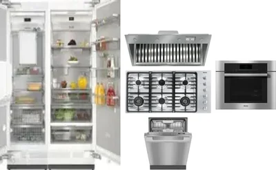 6 Piece Package Includes Refrigerator, Freezer, Cooktop, Wall Oven, Hood And Dishwasher