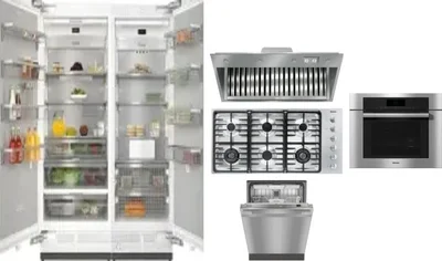 6 Piece Package Includes Refrigerator, Freezer, Cooktop, Wall Oven, Hood And Dishwasher