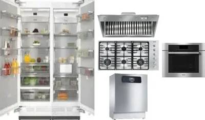 6 Piece Package Includes Refrigerator, Freezer, Cooktop, Wall Oven, Hood And Dishwasher