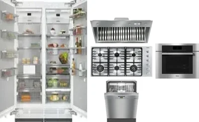 6 Piece Package Includes Refrigerator, Freezer, Cooktop, Wall Oven, Hood And Dishwasher