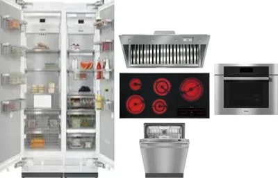 6 Piece Package Includes Refrigerator, Freezer, Cooktop, Wall Oven, Hood And Dishwasher