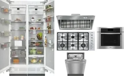 6 Piece Package Includes Refrigerator, Freezer, Cooktop, Wall Oven, Hood And Dishwasher