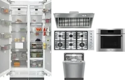 6 Piece Package Includes Refrigerator, Freezer, Cooktop, Wall Oven, Hood And Dishwasher