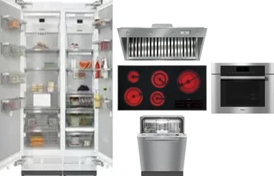 6 Piece Package Includes Refrigerator, Freezer, Cooktop, Wall Oven, Hood And Dishwasher