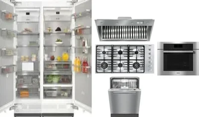 6 Piece Package Includes Refrigerator, Freezer, Cooktop, Wall Oven, Hood And Dishwasher