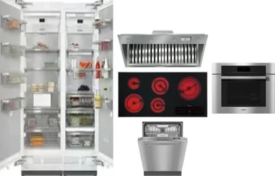 6 Piece Package Includes Refrigerator, Freezer, Cooktop, Wall Oven, Hood And Dishwasher