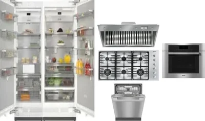 6 Piece Package Includes Refrigerator, Freezer, Cooktop, Wall Oven, Hood And Dishwasher