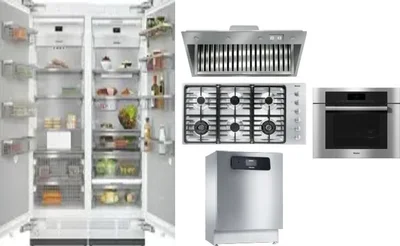 6 Piece Package Includes Refrigerator, Freezer, Cooktop, Wall Oven, Hood And Dishwasher