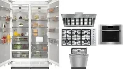 6 Piece Package Includes Refrigerator, Freezer, Cooktop, Wall Oven, Hood And Dishwasher