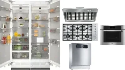 6 Piece Package Includes Refrigerator, Freezer, Cooktop, Wall Oven, Hood And Dishwasher