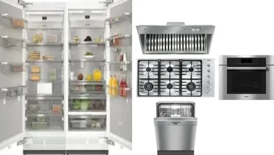 6 Piece Package Includes Refrigerator, Freezer, Cooktop, Wall Oven, Hood And Dishwasher