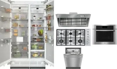 6 Piece Package Includes Refrigerator, Freezer, Cooktop, Wall Oven, Hood And Dishwasher
