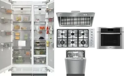 6 Piece Package Includes Refrigerator, Freezer, Cooktop, Wall Oven, Hood And Dishwasher