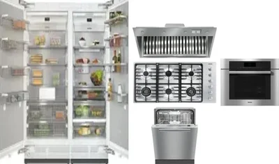 6 Piece Package Includes Refrigerator, Freezer, Cooktop, Wall Oven, Hood And Dishwasher