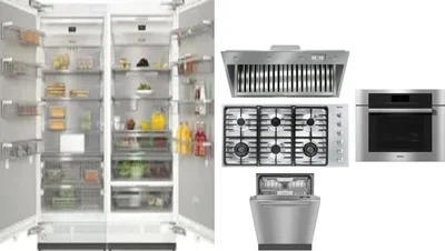 6 Piece Package Includes Refrigerator, Freezer, Cooktop, Wall Oven, Hood And Dishwasher