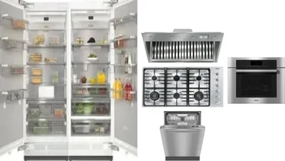 6 Piece Package Includes Refrigerator, Freezer, Cooktop, Wall Oven, Hood And Dishwasher