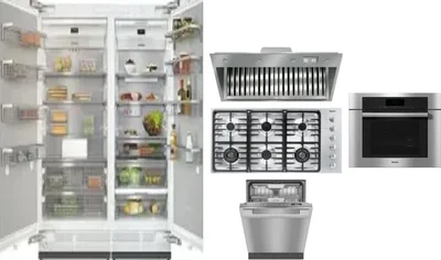 6 Piece Package Includes Refrigerator, Freezer, Cooktop, Wall Oven, Hood And Dishwasher