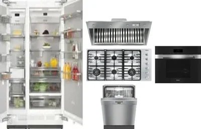 6 Piece Package Includes Refrigerator, Freezer, Cooktop, Wall Oven, Hood And Dishwasher