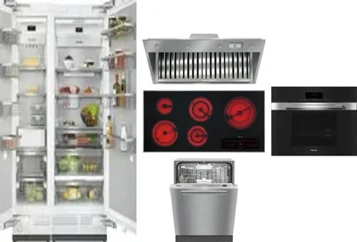 6 Piece Package Includes Refrigerator, Freezer, Cooktop, Wall Oven, Hood And Dishwasher