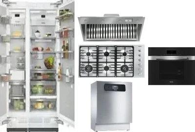6 Piece Package Includes Refrigerator, Freezer, Cooktop, Wall Oven, Hood And Dishwasher