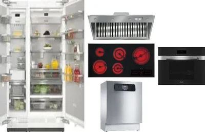 6 Piece Package Includes Refrigerator, Freezer, Cooktop, Wall Oven, Hood And Dishwasher