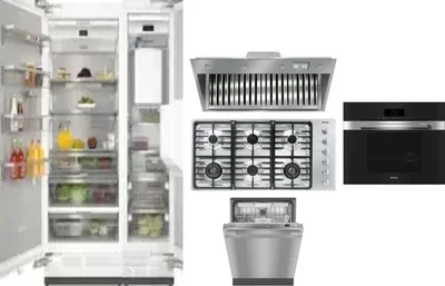 6 Piece Package Includes Refrigerator, Freezer, Cooktop, Wall Oven, Hood And Dishwasher