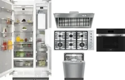 6 Piece Package Includes Refrigerator, Freezer, Cooktop, Wall Oven, Hood And Dishwasher