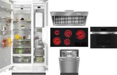 6 Piece Package Includes Refrigerator, Freezer, Cooktop, Wall Oven, Hood And Dishwasher
