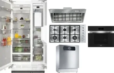 6 Piece Package Includes Refrigerator, Freezer, Cooktop, Wall Oven, Hood And Dishwasher