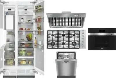 6 Piece Package Includes Refrigerator, Freezer, Cooktop, Wall Oven, Hood And Dishwasher
