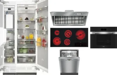 6 Piece Package Includes Refrigerator, Freezer, Cooktop, Wall Oven, Hood And Dishwasher
