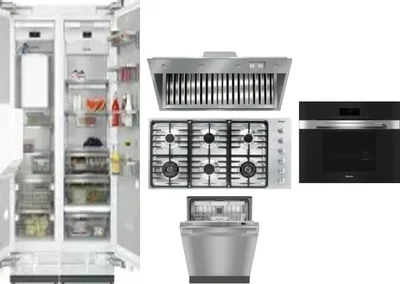 6 Piece Package Includes Refrigerator, Freezer, Cooktop, Wall Oven, Hood And Dishwasher