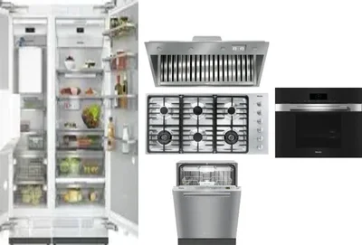6 Piece Package Includes Refrigerator, Freezer, Cooktop, Wall Oven, Hood And Dishwasher