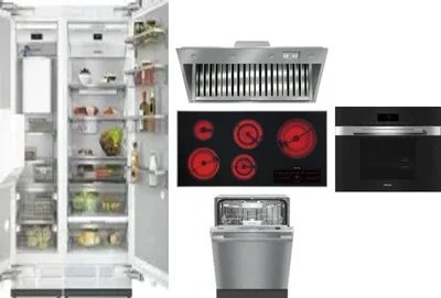 6 Piece Package Includes Refrigerator, Freezer, Cooktop, Wall Oven, Hood And Dishwasher