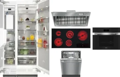 6 Piece Package Includes Refrigerator, Freezer, Cooktop, Wall Oven, Hood And Dishwasher