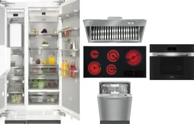 6 Piece Package Includes Refrigerator, Freezer, Cooktop, Wall Oven, Hood And Dishwasher
