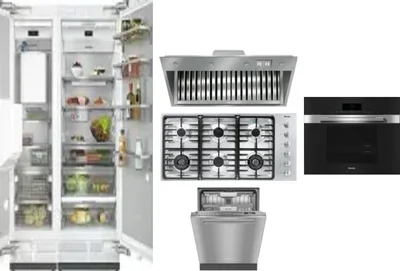 6 Piece Package Includes Refrigerator, Freezer, Cooktop, Wall Oven, Hood And Dishwasher